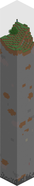 Visualization of the ground portion of a single chunk. The entire chunk extends up to a height of Y 256. 